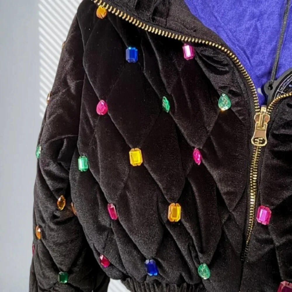 NWT Dolls Kill Horoscopez Sold Out Natural Wonder Bejeweled Puffer Jacket SZ M - Picture 5 of 16